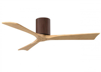 Irene-3H three-blade flush mount paddle fan in Walnut finish with 52” Matte White tone blades.  (230|IR3H-WN-LM-52)