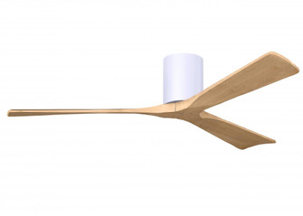 Irene-3H - Three Blade Flush Mount Paddle Fan - 60'' - Gloss White Finish - Light Maple Tone Blad (230|IR3H-WH-LM-60)
