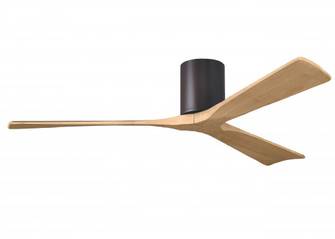 Irene-3H-Three Blade Flush Mount Paddle Fan-60'' -Textured Bronze Finish-Light Maple Tone Blades (230|IR3H-TB-LM-60)