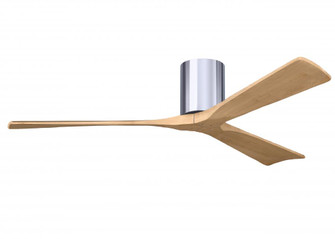 Irene-3H-Three Blade Flush Mount Paddle Fan-60''-Polished Chrome Finish-Light Maple Tone Blades (230|IR3H-CR-LM-60)