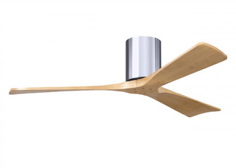 Irene-3H-Three Blade Flush Mount Paddle Fan-52''-Polished Chrome Finish-Light Maple Tone Blades (230|IR3H-CR-LM-52)