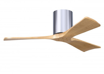 Irene-3H-Three Blade Flush Mount Paddle Fan-42''-Polished Chrome Finish-Light Maple Tone Blades (230|IR3H-CR-LM-42)