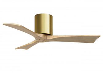 Irene-3H three-blade flush mount paddle fan in Brushed Brass finish with 42” Light Maple tone bl (230|IR3H-BRBR-LM-42)