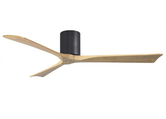 Irene-3H three-blade flush mount paddle fan in Matte Black finish with 60” Light Maple tone blad (230|IR3H-BK-LM-60)