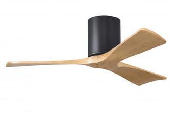Irene-3H - Three Blade Flush Mount Paddle Fan - 42'' - Matte Black Finish - Light Maple Tone Blad (230|IR3H-BK-LM-42)
