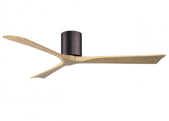 Irene-3H three-blade flush mount paddle fan in Brushed Brass finish with 60” Light Maple tone bl (230|IR3H-BB-LM-60)