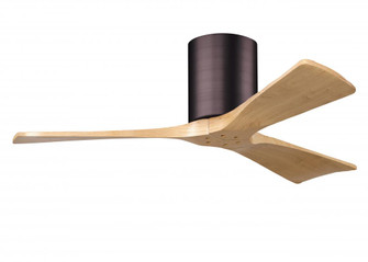 Irene-3H-Three Blade Flush Mount Paddle Fan-42''-Brushed Bronze Finish-Light Maple Tone Blades (230|IR3H-BB-LM-42)