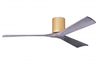 Irene-3H three-blade flush mount paddle fan in Light Maple finish with 60” Barn Wood tone blades (230|IR3H-LM-BW-60)