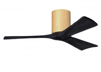 Irene-3H three-blade flush mount paddle fan in Light Maple finish with 42” Matte Black tone blad (230|IR3H-LM-BK-42)
