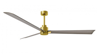 Alessandra - 72'' Three Blade Transitional Ceiling Fan - Brushed Brass Finish - Gray Ash Tone Bla (230|AK-BRBR-GA-72)