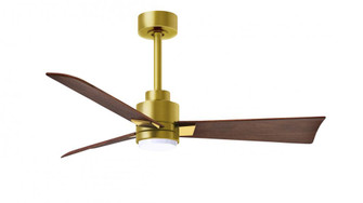 Alessandra 3-blade transitional ceiling fan in brushed brass finish with walnut blades. Optimized (230|AKLK-BRBR-WN-42)