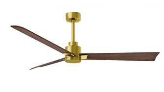 Alessandra - 56'' Three Blade Transitional Ceiling Fan - Brushed Brass Finish - Walnut Tone Blade (230|AK-BRBR-WN-56)