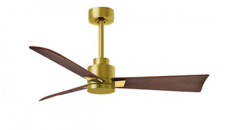 Alessandra 3-blade transitional ceiling fan in brushed brass finish with walnut blades. Optimized (230|AK-BRBR-WN-42)