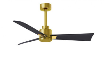 Alessandra 3-blade transitional ceiling fan in brushed brass finish with matte black blades. Optim (230|AK-BRBR-BK-42)
