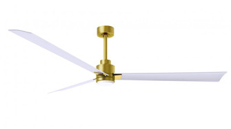 Alessandra 3-blade transitional ceiling fan in brushed brass finish with matte white blades. Optim (230|AKLK-BRBR-MWH-72)