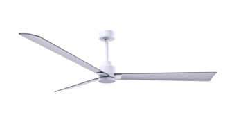 Alessandra - 72'' Three Blade Transitional Ceiling Fan - Matte White Finish - Brushed Nickel Blad (230|AK-MWH-BN-72)