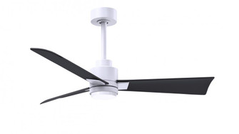 Alessandra-42'' Three Blade Transitional Ceiling Fan-5CCT Integrated LED-Matte White Finish (230|AKLK-MWH-BK-42)
