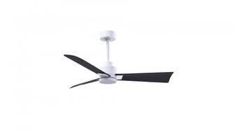 Alessandra - 42'' Three Blade Transitional Ceiling Fan - Matte White Finish - Matte Black Blades (230|AK-MWH-BK-42)