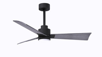 Alessandra 3-blade transitional ceiling fan in matte black finish with barnwood blades. Optimized (230|AKLK-BK-BW-42)