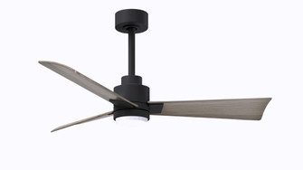 Alessandra 3-blade transitional ceiling fan in matte black finish with gray ash blades. Optimized (230|AKLK-BK-GA-42)