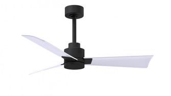 Alessandra 3-blade transitional  ceiling fan in matte black finish with matte white blades. Optimi (230|AK-BK-MWH-42)