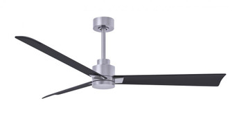Alessandra - 56'' Three Blade Transitional Ceiling Fan - Brushed Nickel Finish - Matte Black Blad (230|AK-BN-BK-56)