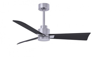 Alessandra - 42'' Three Blade Transitional Ceiling Fan - Brushed Nickel Finish - Matte Black Blad (230|AK-BN-BK-42)