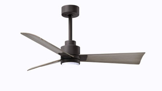 Alessandra 3-blade transitional ceiling fan in textured bronze finish with gray ash blades. Optimi (230|AKLK-TB-GA-42)