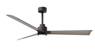 Alessandra 3-blade transitional ceiling fan in textured bronze finish with gray ash blades. Optimi (230|AKLK-TB-GA-56)