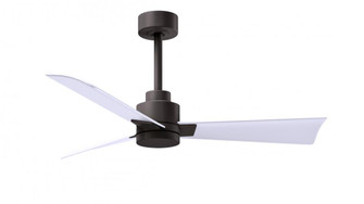 Alessandra - 42'' Three Blade Transitional Ceiling Fan - Textured Bronze Finish - Matte White Bla (230|AK-TB-MWH-42)