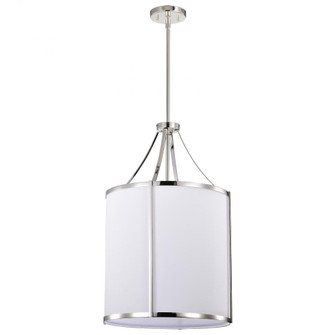 Easton 3 Light Pendant; Polished Nickel Finish; White Linen Shade (81|60/7972)