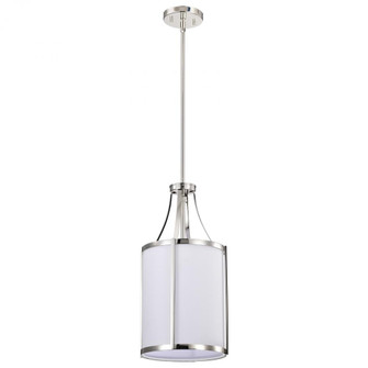 Easton 1 Light Pendant; Polished Nickel Finish; White Linen Shade (81|60/7971)
