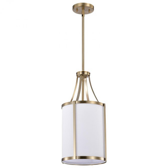 Easton 1 Light Pendant; Burnished Brass Finish; White Linen Shade (81|60/7961)