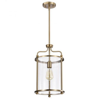 Yorktown 1 Light Pendant; Burnished Brass Finish; Clear Glass (81|60/7935)