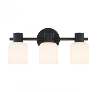 Strand 3-Light Bathroom Vanity Light in Matte Black (641|V6-L8-9022-3-BK)