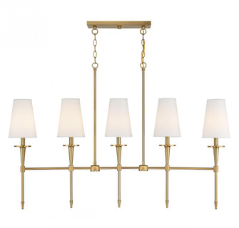 Trundle 5-Light Linear Chandelier in Warm Brass (641|V6-L1-5609-5-322)