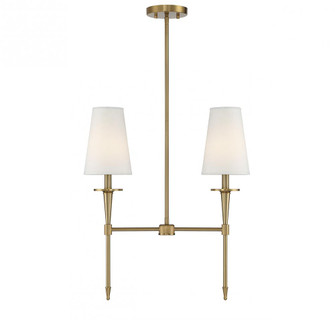 Trundle 2-Light Linear Chandelier in Warm Brass (641|V6-L1-5607-2-322)