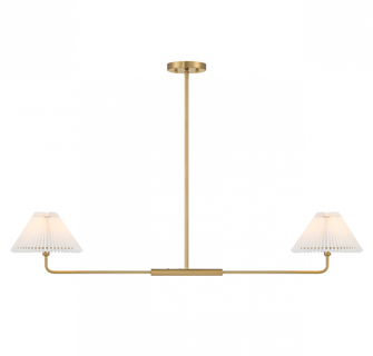 2-Light Linear Chandelier in Natural Brass (8483|M100122NB)