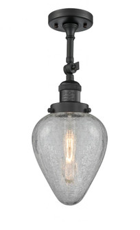 Geneseo - 1 Light - 7 inch - Matte Black - Adjustable Semi-Flush Mount (3442|201F-BK-G165-LED)