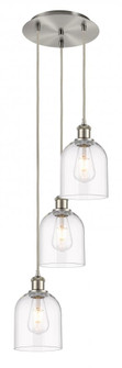 Bella - 3 Light - 12 inch - Brushed Satin Nickel - Cord hung - Multi Pendant (3442|113B-3P-SN-G558-6CL)