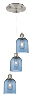 Bella - 3 Light - 12 inch - Brushed Satin Nickel - Cord hung - Multi Pendant (3442|113B-3P-SN-G558-6BL)