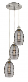 Vaz - 3 Light - 12 inch - Brushed Satin Nickel - Cord hung - Multi Pendant (3442|113B-3P-SN-G557-6SM)