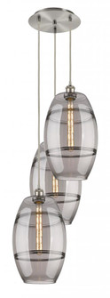 Vaz - 3 Light - 17 inch - Brushed Satin Nickel - Cord hung - Multi Pendant (3442|113B-3P-SN-G557-10SM)