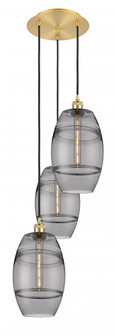 Vaz - 3 Light - 15 inch - Satin Gold - Cord hung - Multi Pendant (3442|113B-3P-SG-G557-8SM)
