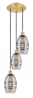 Vaz - 3 Light - 12 inch - Satin Gold - Cord hung - Multi Pendant (3442|113B-3P-SG-G557-6SM)