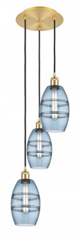 Vaz - 3 Light - 12 inch - Satin Gold - Cord hung - Multi Pendant (3442|113B-3P-SG-G557-6BL)