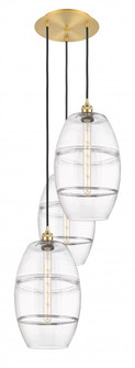 Vaz - 3 Light - 17 inch - Satin Gold - Cord hung - Multi Pendant (3442|113B-3P-SG-G557-10CL)