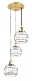 Rochester - 3 Light - 15 inch - Satin Gold - Cord hung - Multi Pendant (3442|113B-3P-SG-G556-8CL)