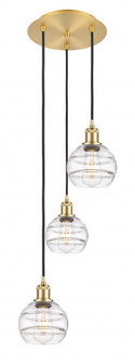 Rochester - 3 Light - 12 inch - Satin Gold - Cord hung - Multi Pendant (3442|113B-3P-SG-G556-6CL)