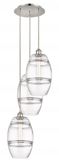 Vaz - 3 Light - 15 inch - Polished Nickel - Cord hung - Multi Pendant (3442|113B-3P-PN-G557-8CL)